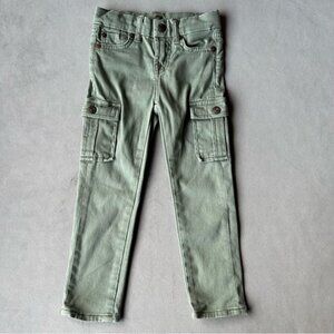For All Mankind The Skinny Cargo Pant Girls Size 4 Light Olive Green